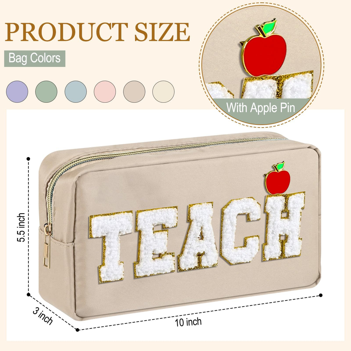 Kacctyen apple pins included, adding a teacher-themed touch to gifts.