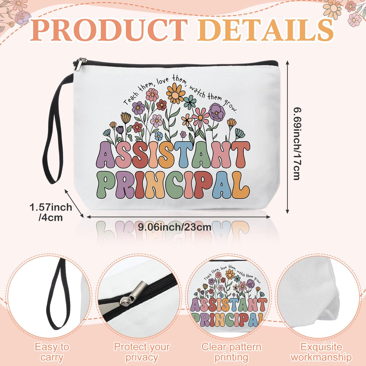 Kacctyen canvas makeup bag close-up for organizing essentials.