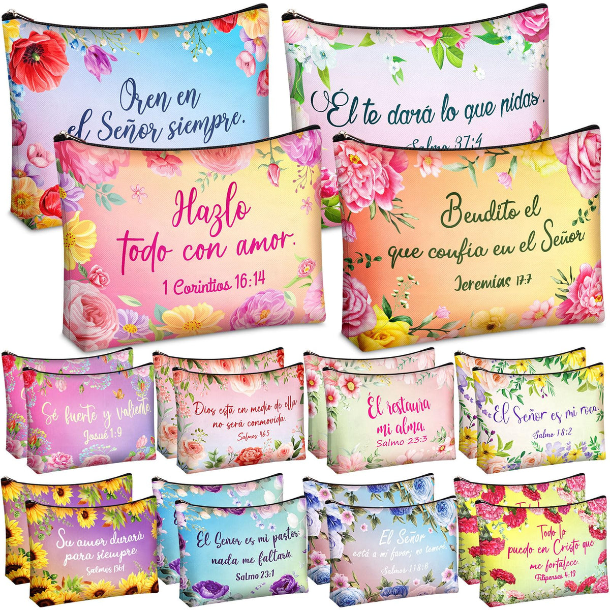 Kacctyen Bible floral cosmetic bag with 12 styles for daily use and gifting