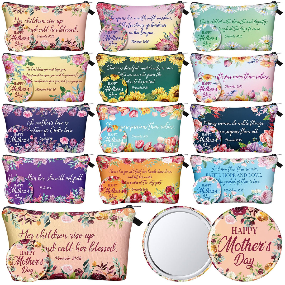 Kacctyen cosmetic bag with floral design for Mother's Day gifting