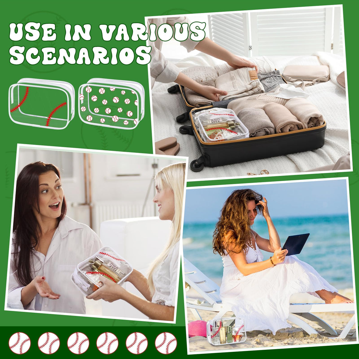 Kacctyen compact clear bag fits daily essentials in travel.
