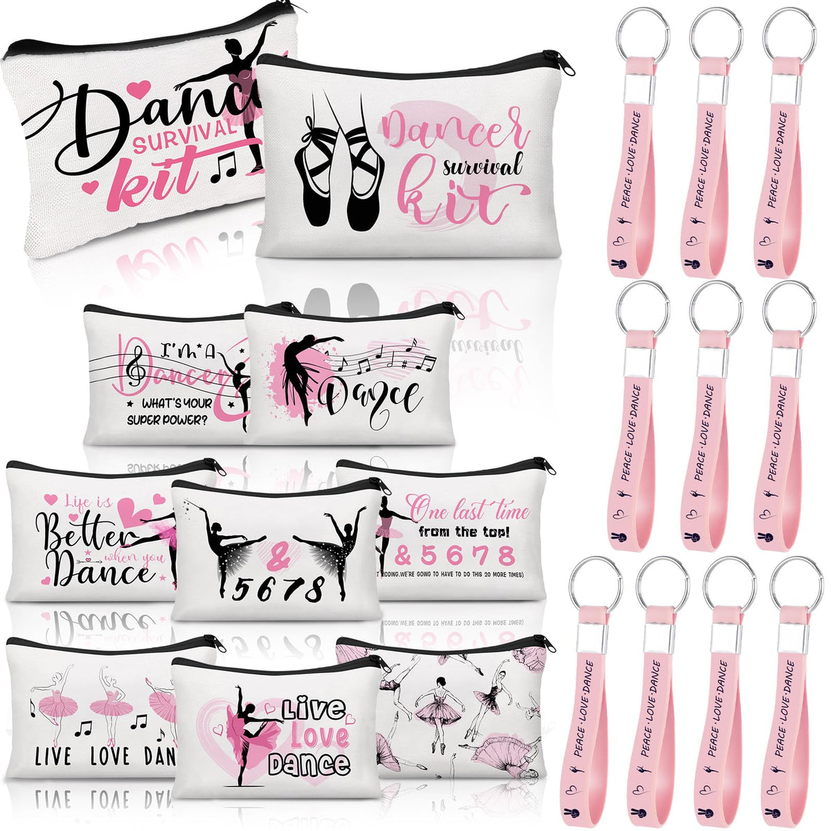 Kacctyen pink dance makeup bag with ample space for accessories.