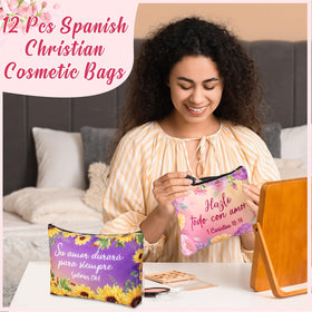 Kacctyen floral Bible text bag features bright motifs and spiritual-inspired design