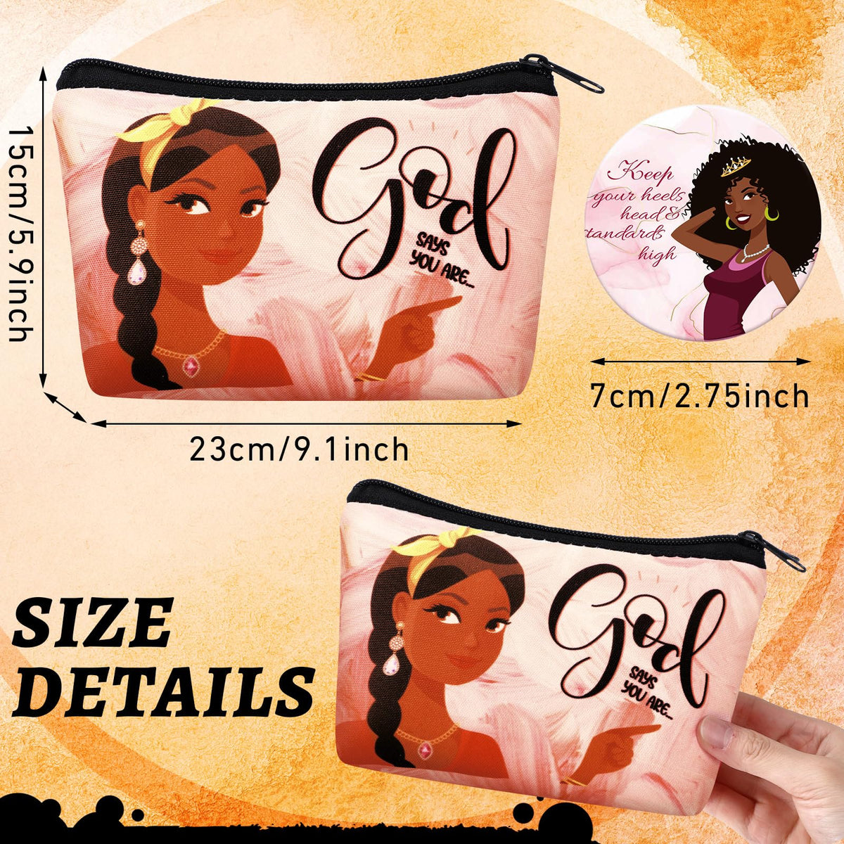 Kacctyen gift bundle with ten makeup bags and ten mirrors
