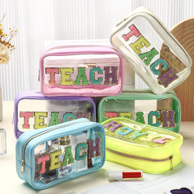 Kacctyen durable clear pouch, easy to wipe clean for daily use.