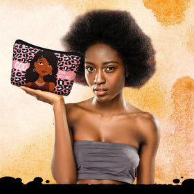 Kacctyen makeup bag with inspirational pattern, stylish daily companion