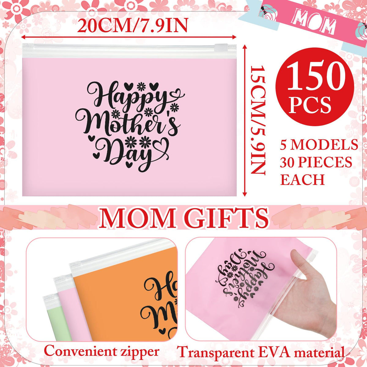 Kacctyen bulk pack of EVA cosmetic bags suitable for party favors and gifts