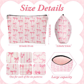 Kacctyen pink coquette cosmetic pouch with zipper, great for travel and compact storage.