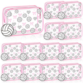 Kacctyen pink volleyball makeup bag with sport motif for easy team organization