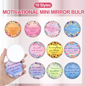 Kacctyen pocket compact mirror with floral design for on-the-go reflection.