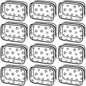 Kacctyen soccer clear makeup bag front view for quick, visible packing on the go