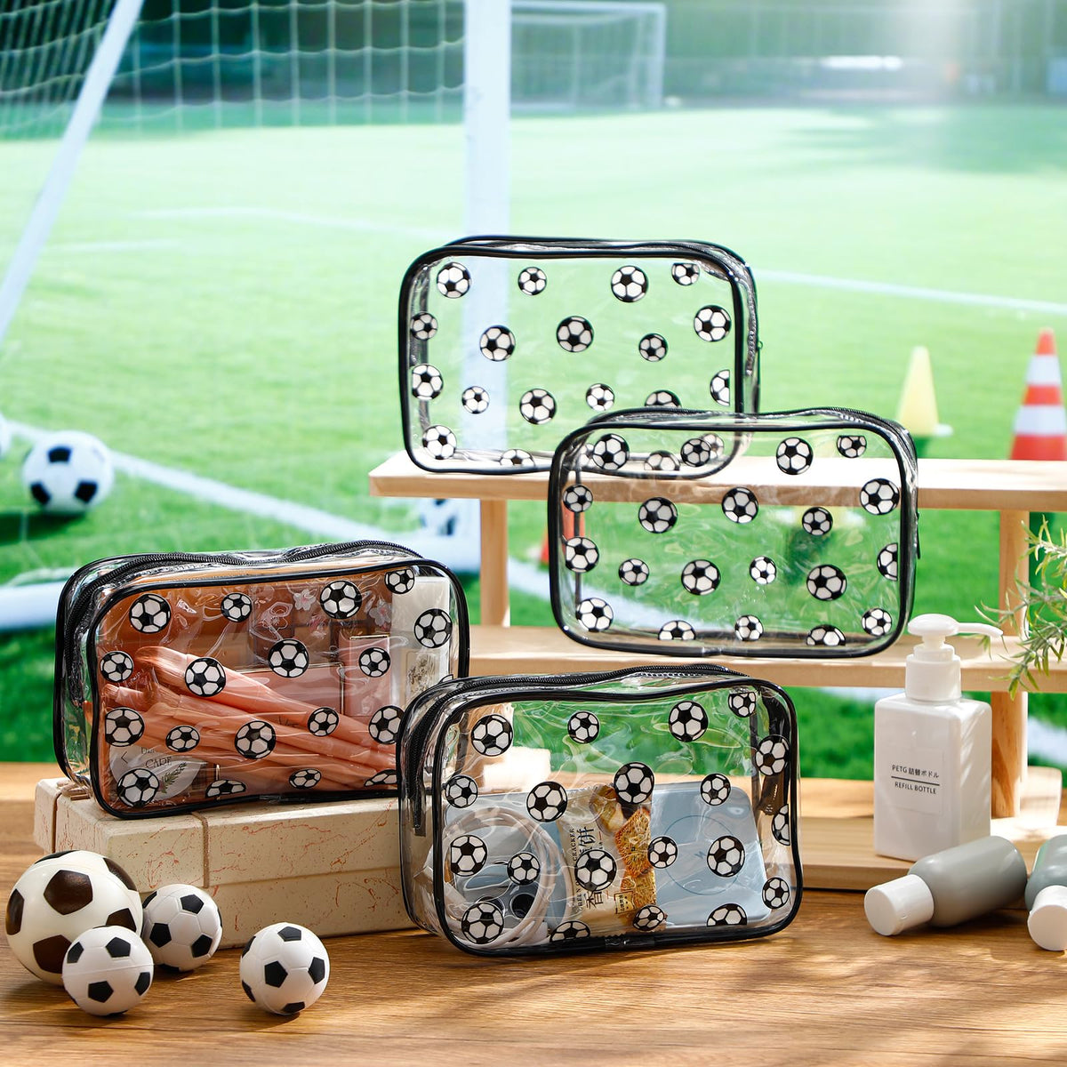 Kacctyen soccer clear makeup bag gift pack ready for gifting