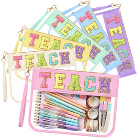 Kacctyen teach bags with chenille letter design for stylish organization.