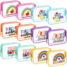 Kacctyen teacher appreciation clear makeup bag 12-pack keeps classroom supplies visible and organized.