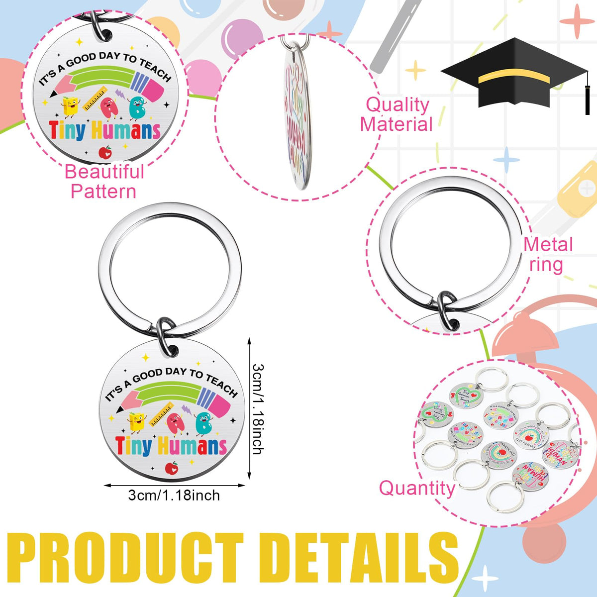 Kacctyen Tiny Humans cosmetic bag style 03, stylish gift-ready pack for teachers