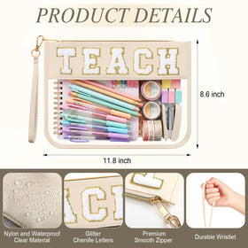 Kacctyen transparent toiletry pouch with zipper for secure travel access.