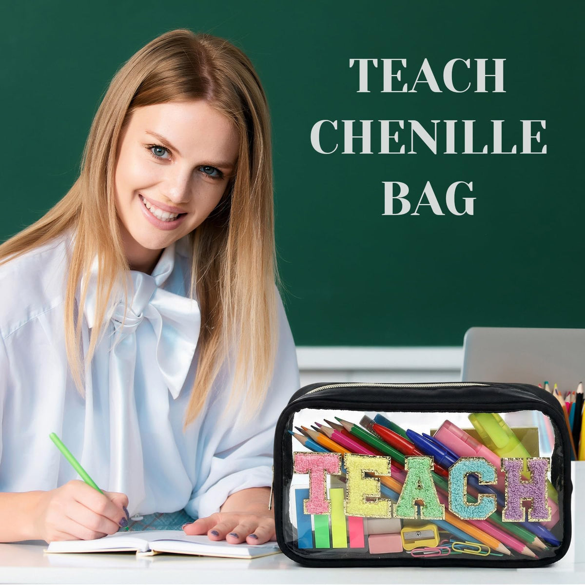 Kacctyen transparent makeup bag with wide top opening for quick access.