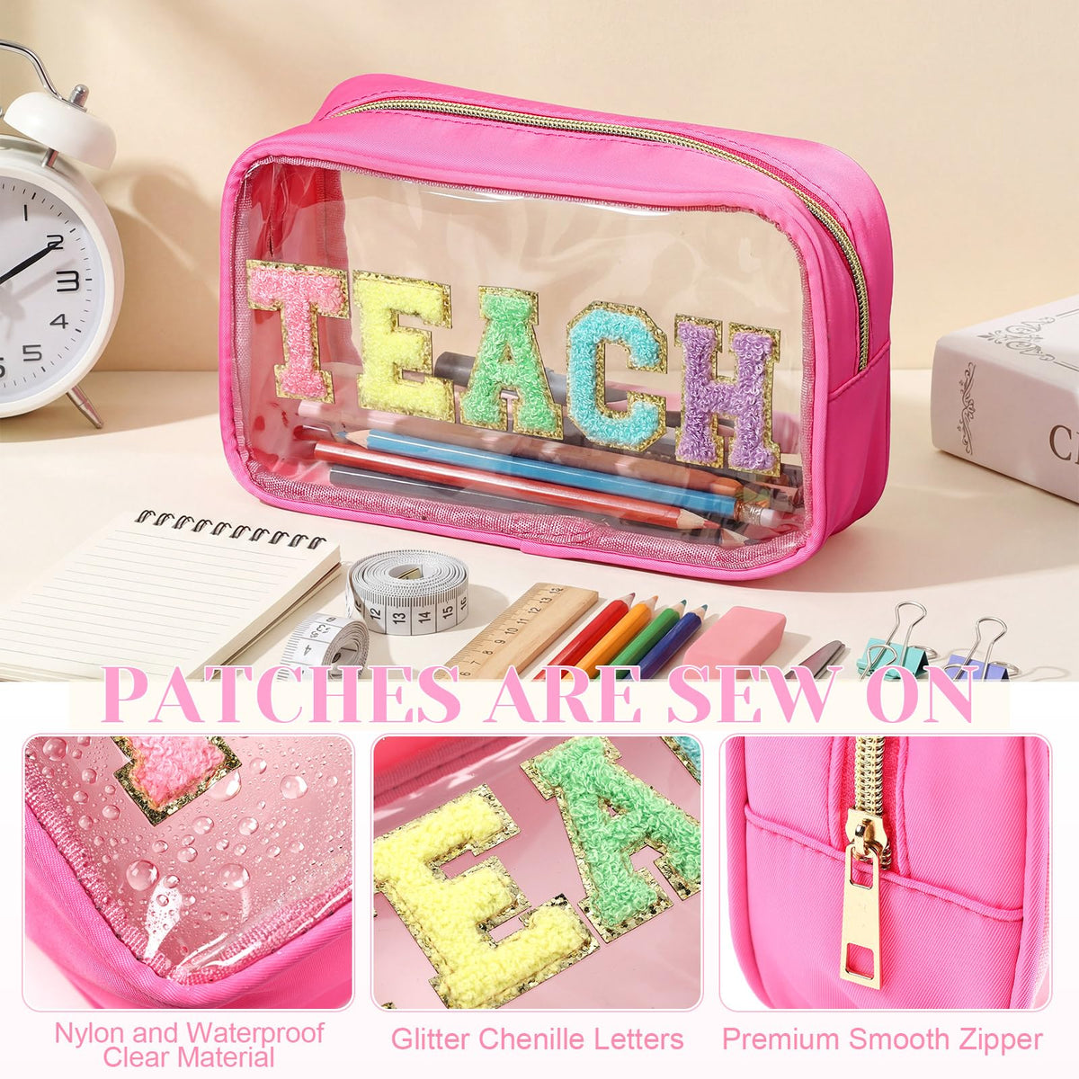 Kacctyen waterproof nylon and PVC makeup bag protects cosmetics on the go.