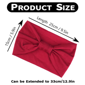 Kachanaa wide elastic headband worn on model showing secure non-slip fit.