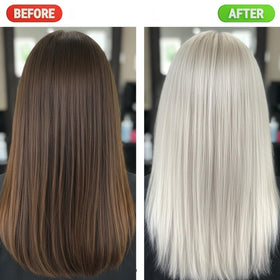 Plex technology and argan oil visuals emphasize conditioning during lightening.
