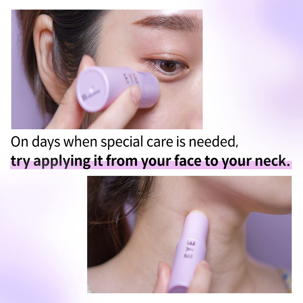 KAHI Eye Balm hydration visible as refreshed under-eye area.