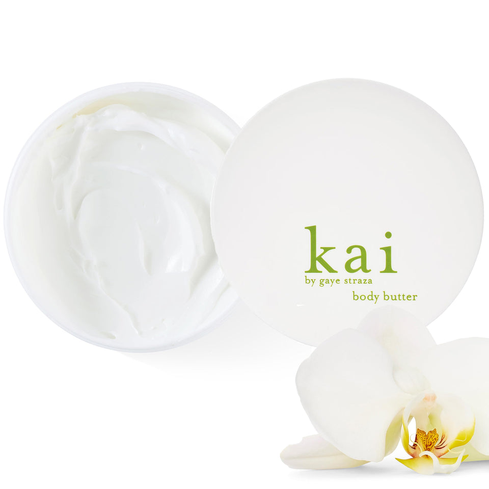 Kai body butter jar with whipped soufflé texture delivering light hydration.