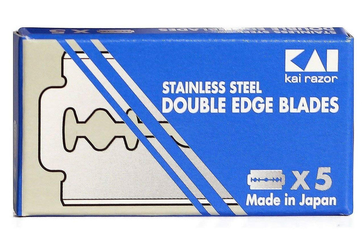 Kai Cutlery 50 blades packaging detail highlighting bulk value and steel quality.