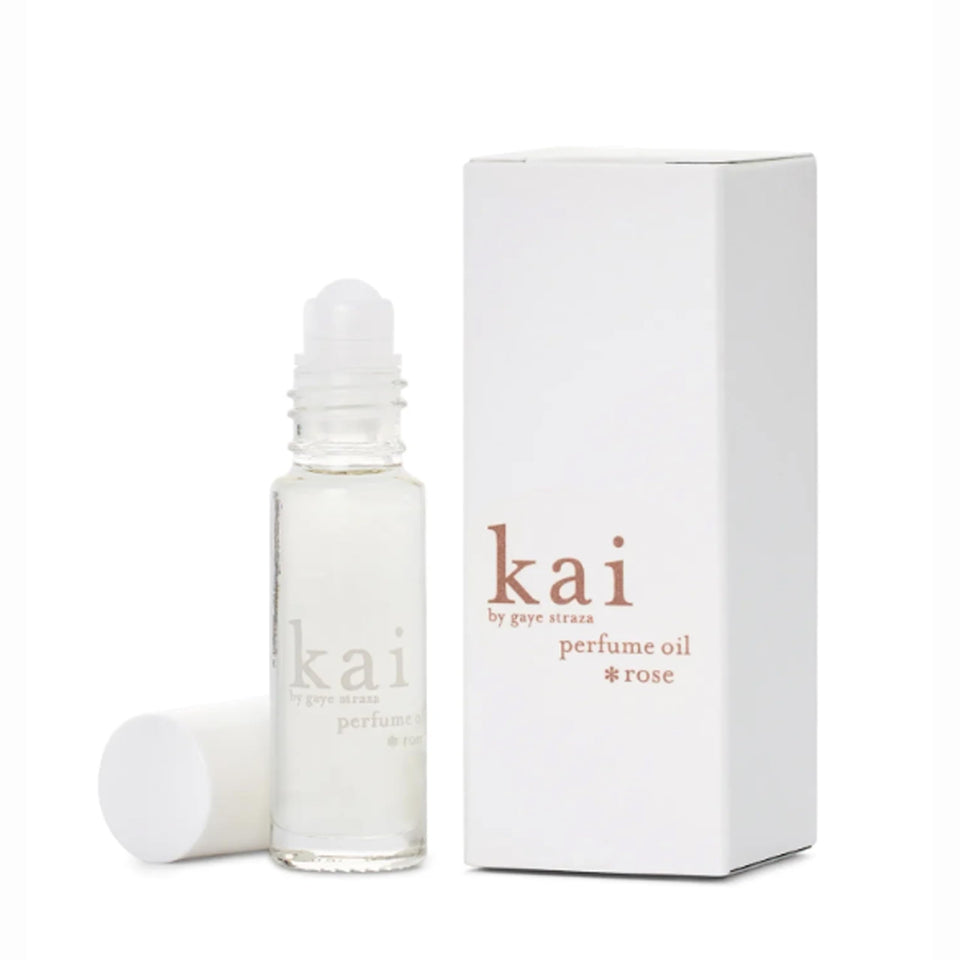 Kai perfume oil rose absolute bottle highlights long lasting fragrance on skin