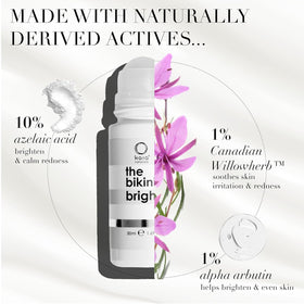 Kaia Naturals Takesumi Bright with alpha arbutin supports even tone in sensitive areas.