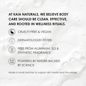 Kaia Naturals Takesumi Bright close-up bottle showing fragrance-free, alcohol-free, dermatologist-tested formula.