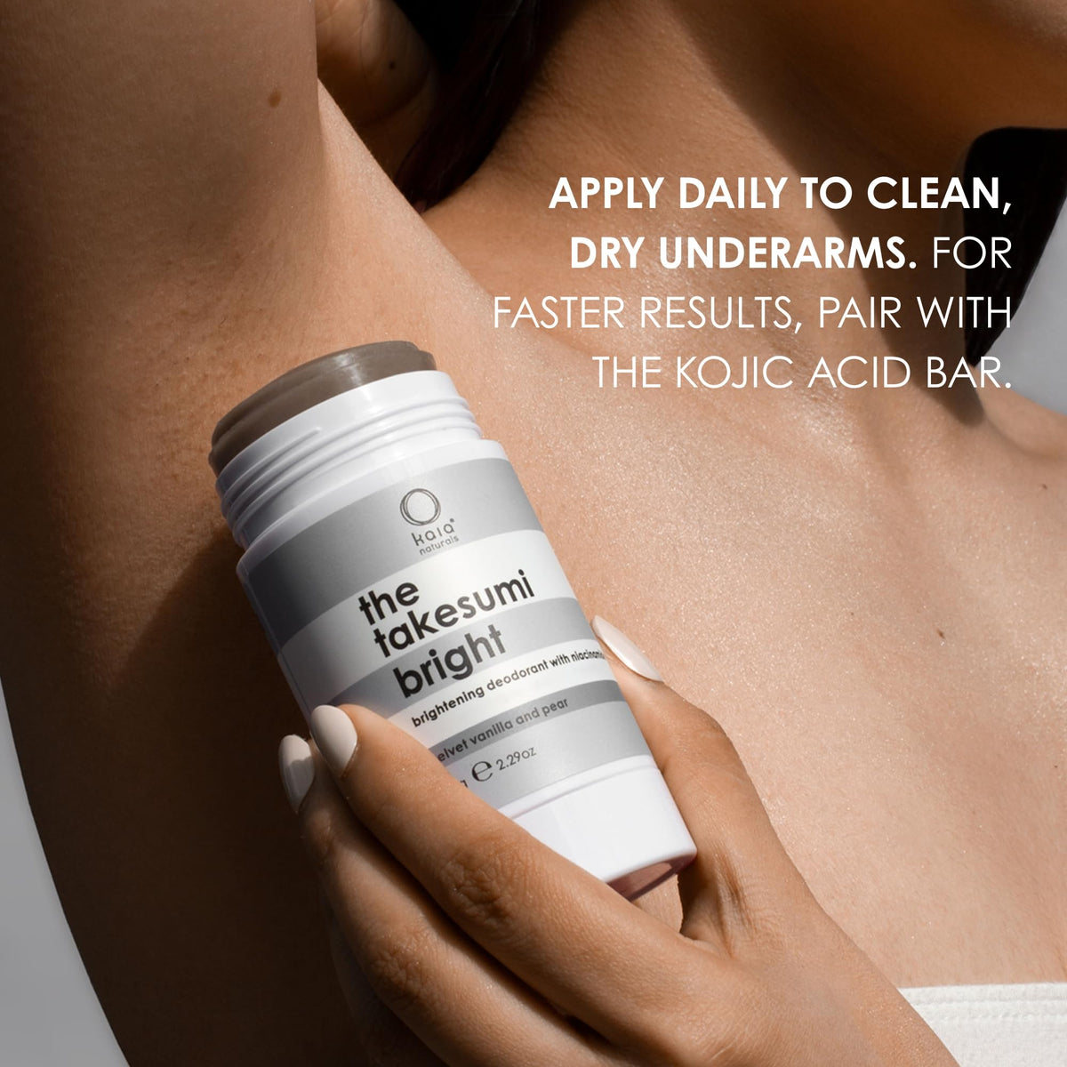 Kaia Naturals Takesumi Bright Baking Soda-Free formula gentle on skin.