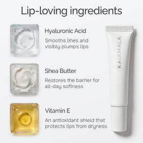 Kaiamala lip balm in a lightweight, non-sticky formula for daily wear