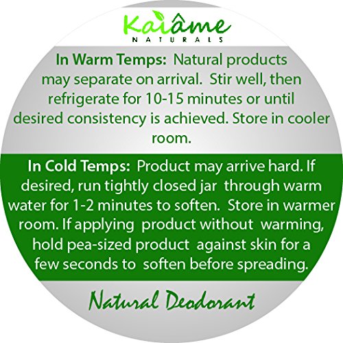 Kaiame Naturals Deodorant Baking Soda Sensitivity Care notes reduced irritation while combating odor.