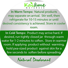 Kaiame Naturals Deodorant Baking Soda Sensitivity Care notes reduced irritation while combating odor.