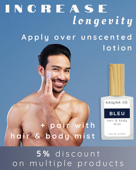 Kailuna Co. Bleu alcohol-free vegan formula suitable for sensitive skin.