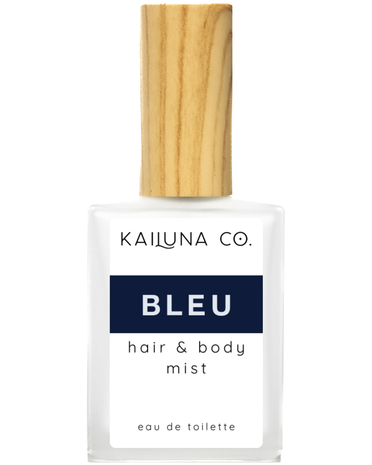 Kailuna Co. Bleu for Men mist bottle shows alcohol-free refreshment on the go.