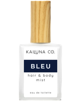 Kailuna Co. Bleu for Men mist bottle shows alcohol-free refreshment on the go.