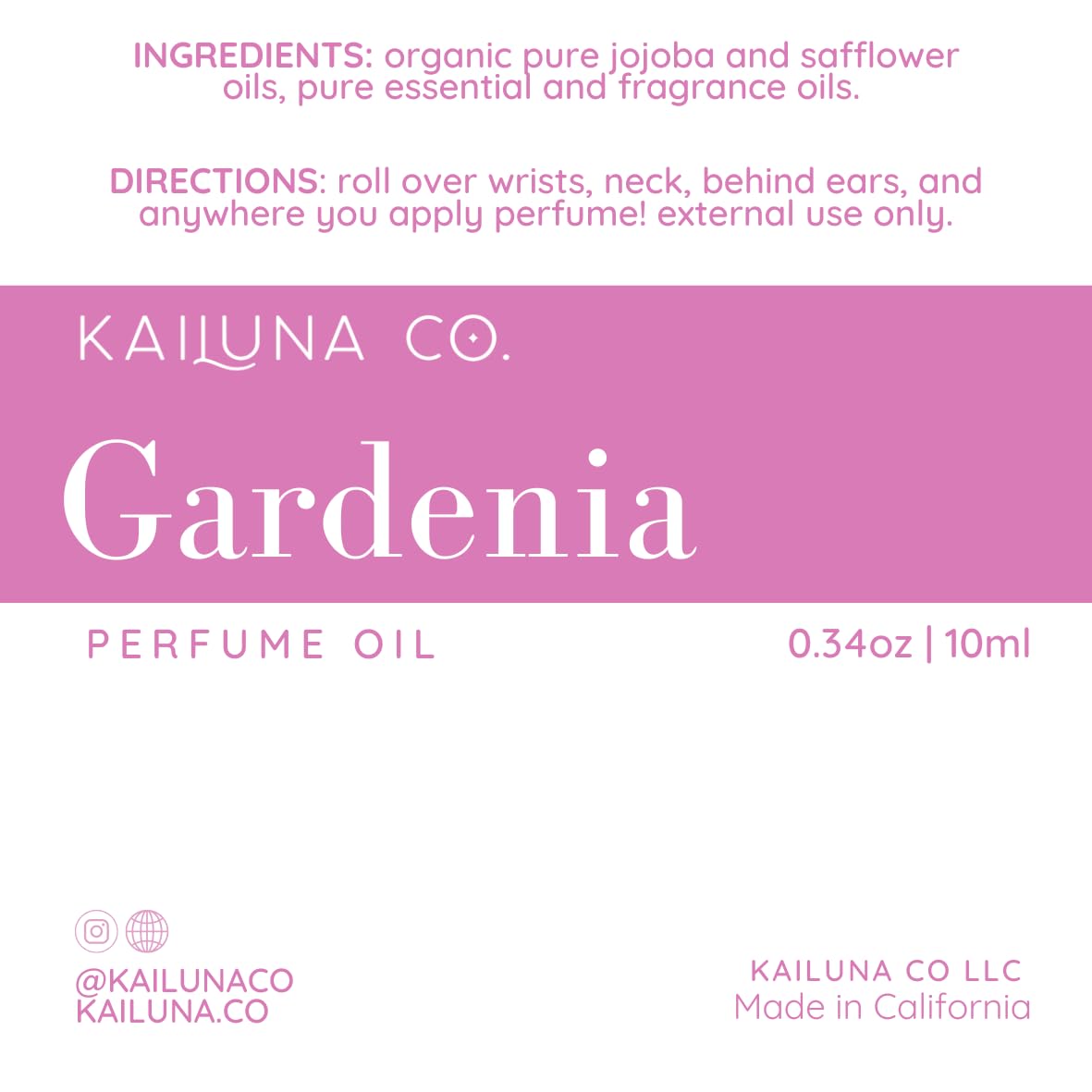 Kailuna Co California-made small-batch perfume highlights artisanal craft.