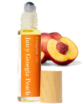 Kailuna Co Juicy Georgia Peach roll-on bottle for on-the-go fragrance anytime.