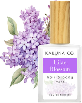 Kailuna Co. Lilac Blossom Mist bottle close-up for on-the-go refreshment.
