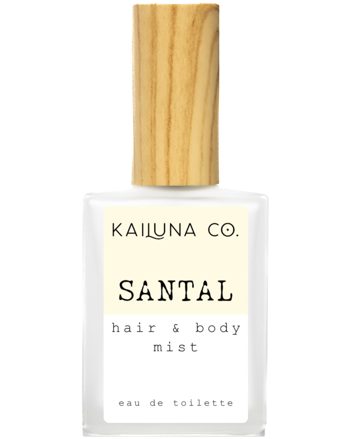Kailuna Co Santal mist bottle close-up for daily refreshment on the go