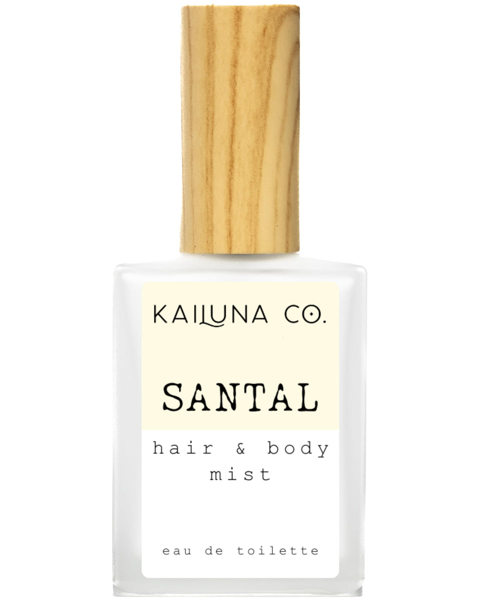 Kailuna Co Santal mist bottle close-up for daily refreshment on the go