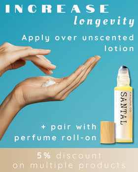 Kailuna Co Santal mist against a forest backdrop evokes nature vibes