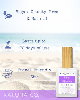Kailuna Co. Travel-size Lilac Mist ideal for handbags and trips.