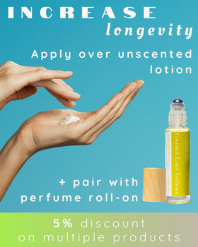 Product with spray nozzle shows controlled mist for even fragrance distribution.