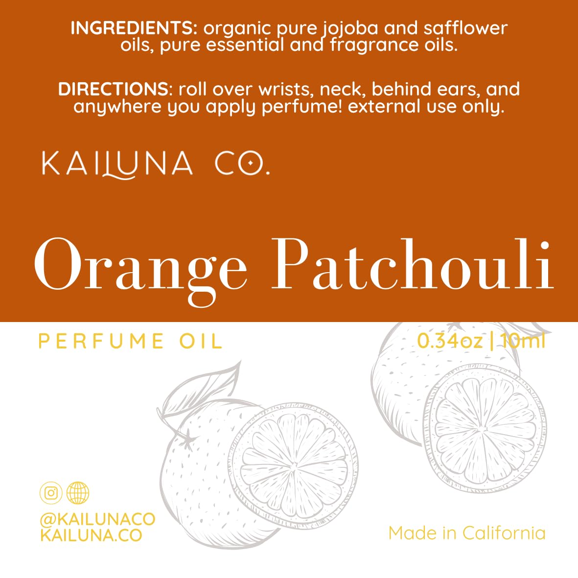 Kailuna Co. Orange Patchouli small-batch perfume ideal for gifting choose thoughtfully.