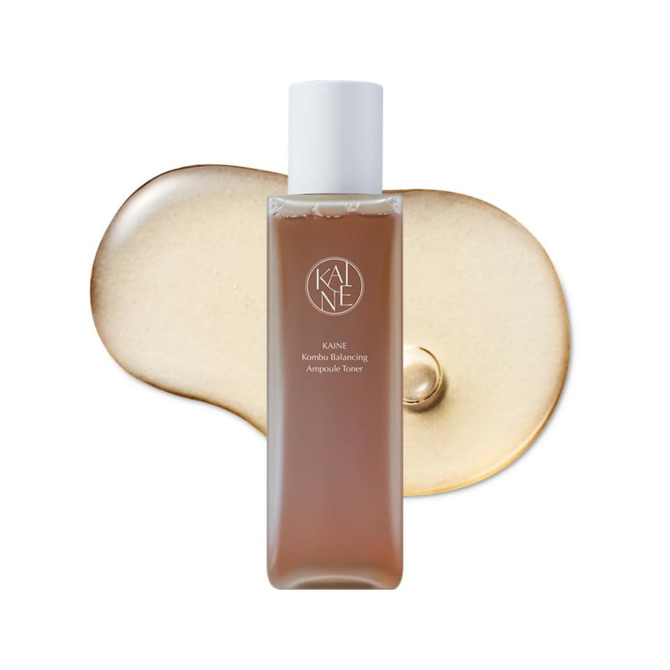 KAINE Kombu Balancing Ampoule Toner bottle highlighting radiant moisture for glass skin