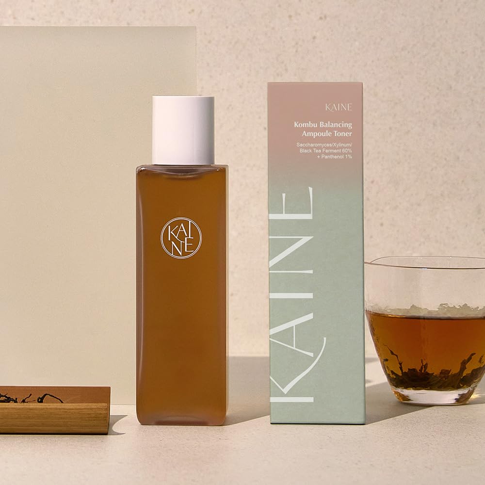 KAINE toner dispenser shows quick-absorbing hydration ideal for daily use