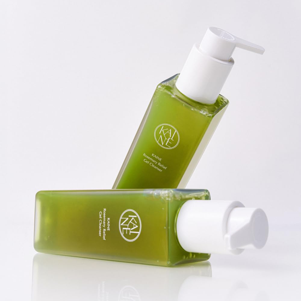 KAINE Rosemary Relief Gel Cleanser lather closeup shows gentle exfoliation and skin balance.