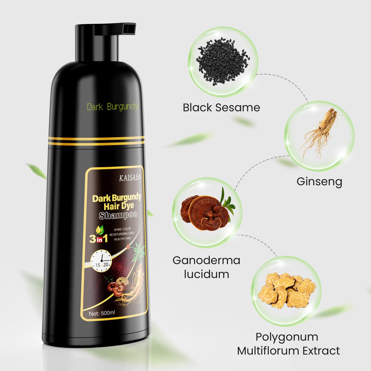 KAISASA Hair color coverage shows blending gray strands for natural look.